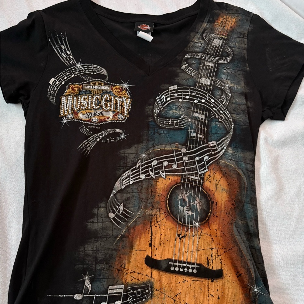 Harley Davidson Boswell's Music City Women's Shirt Nashville TN Embellished